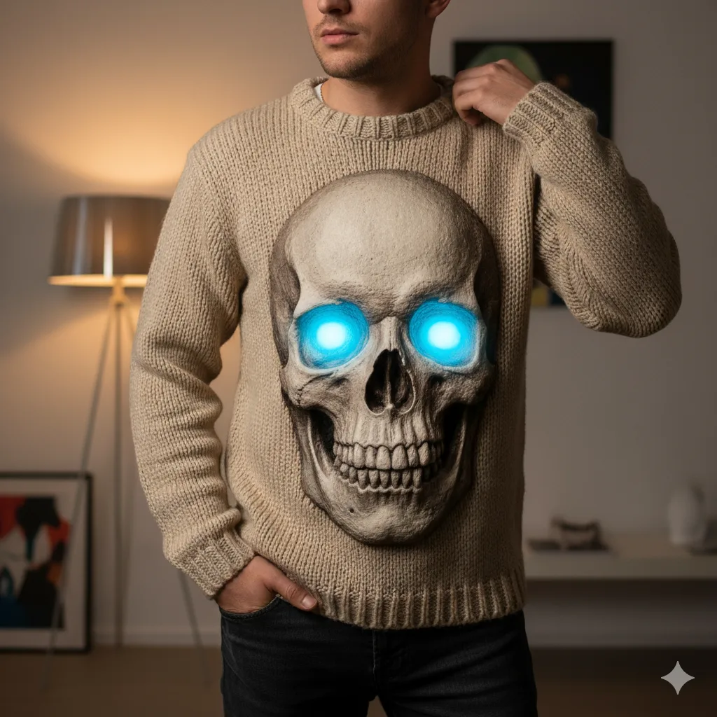 3D skull sweater
