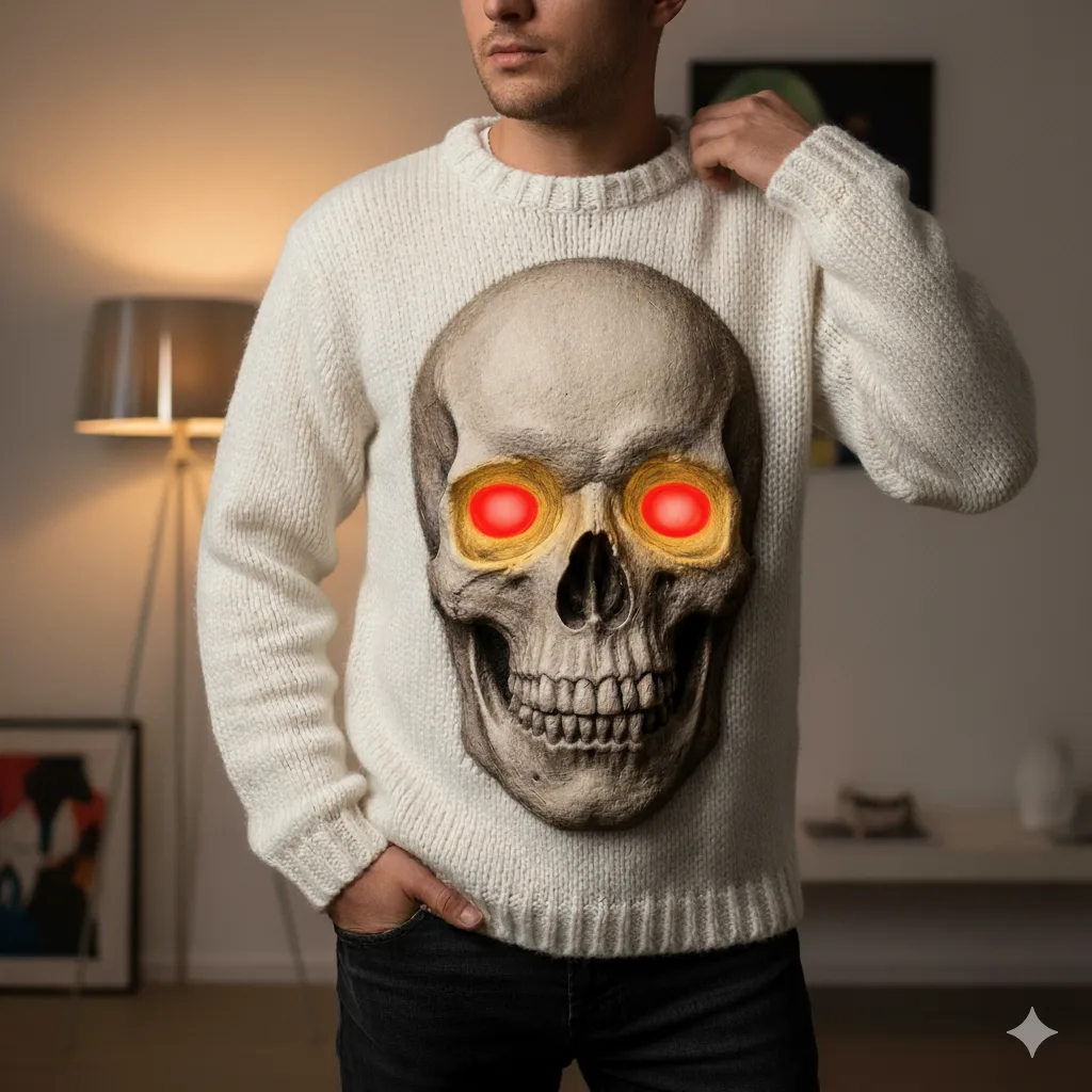 3D skull sweater